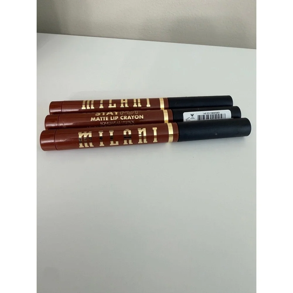 Milani Matte Lip Crayon Womens 0.05oz 140 So Obsessed 3pk Longwear NWT